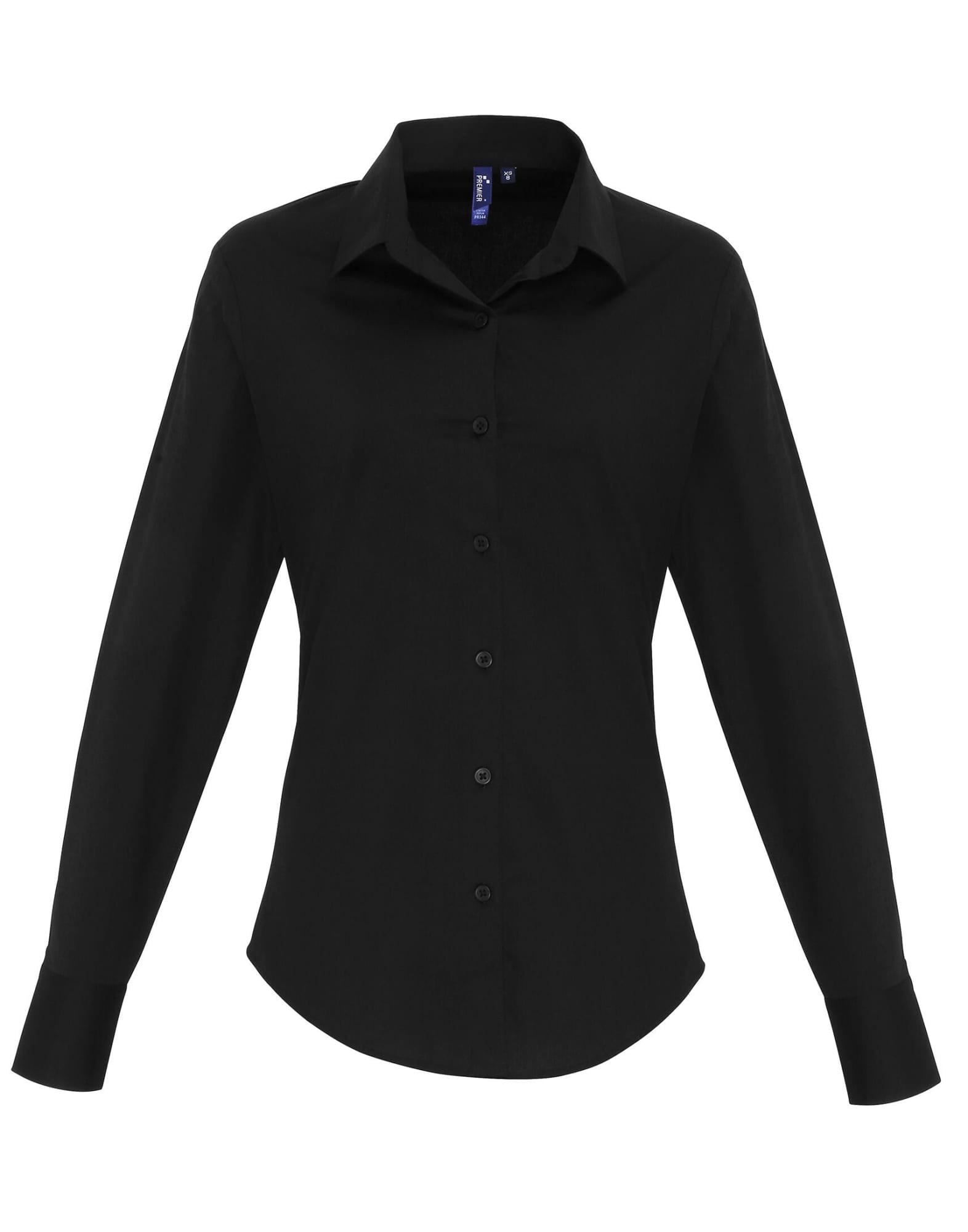 Womens Stretch Fit Cotton Poplin L-S Blouse