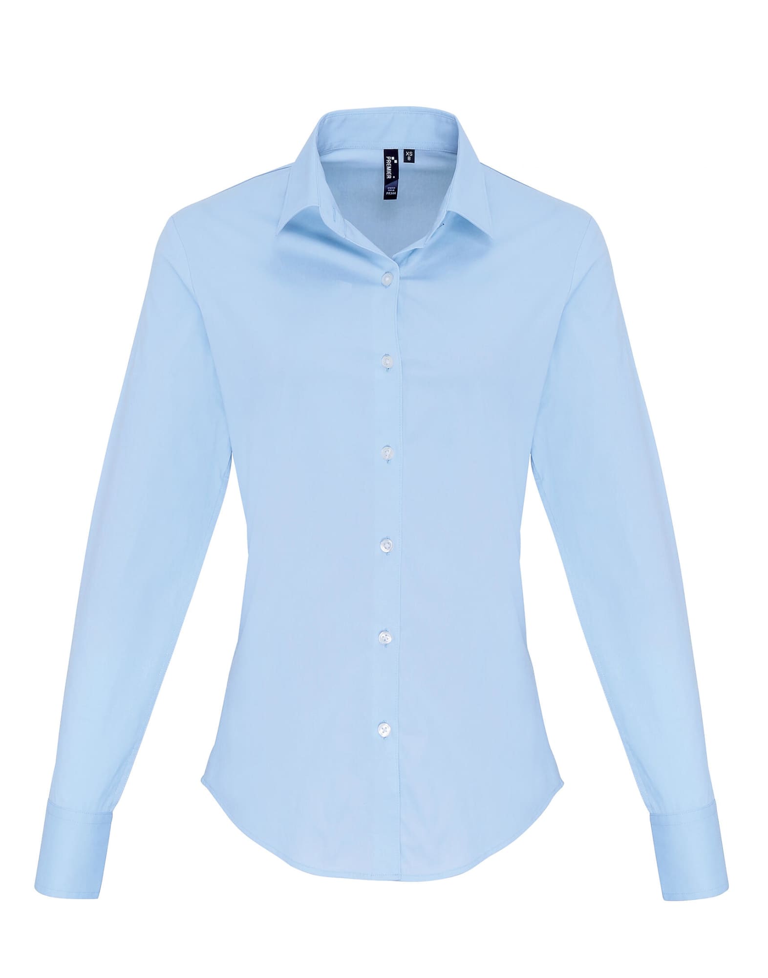 Womens Stretch Fit Cotton Poplin L-S Blouse