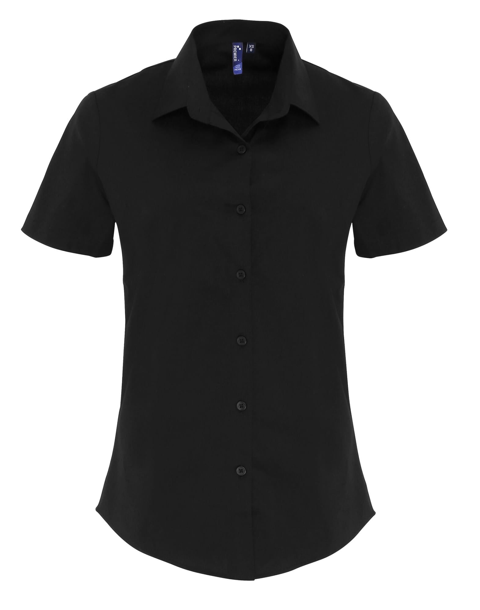 Womens Stretch Fit Cotton Poplin S-S Blouse