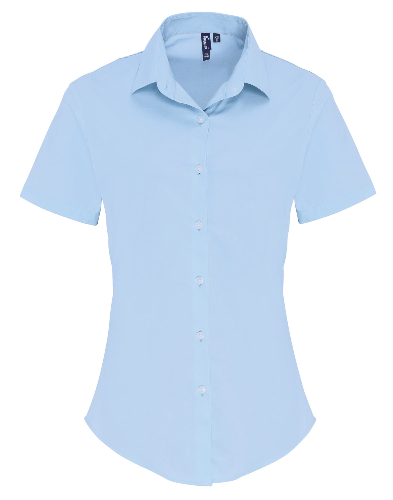 Womens Stretch Fit Cotton Poplin S-S Blouse