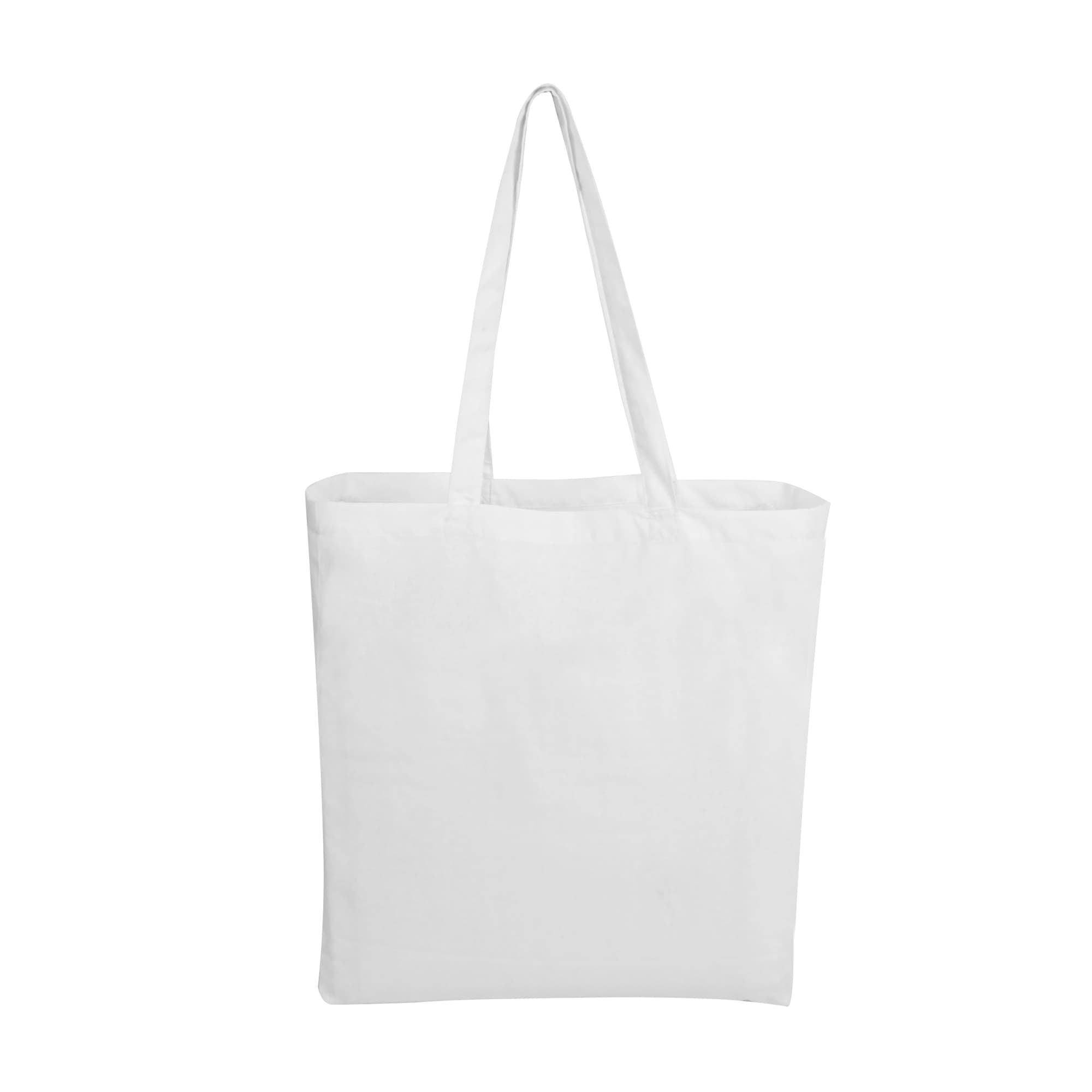 White Calico Bag With Long Handles