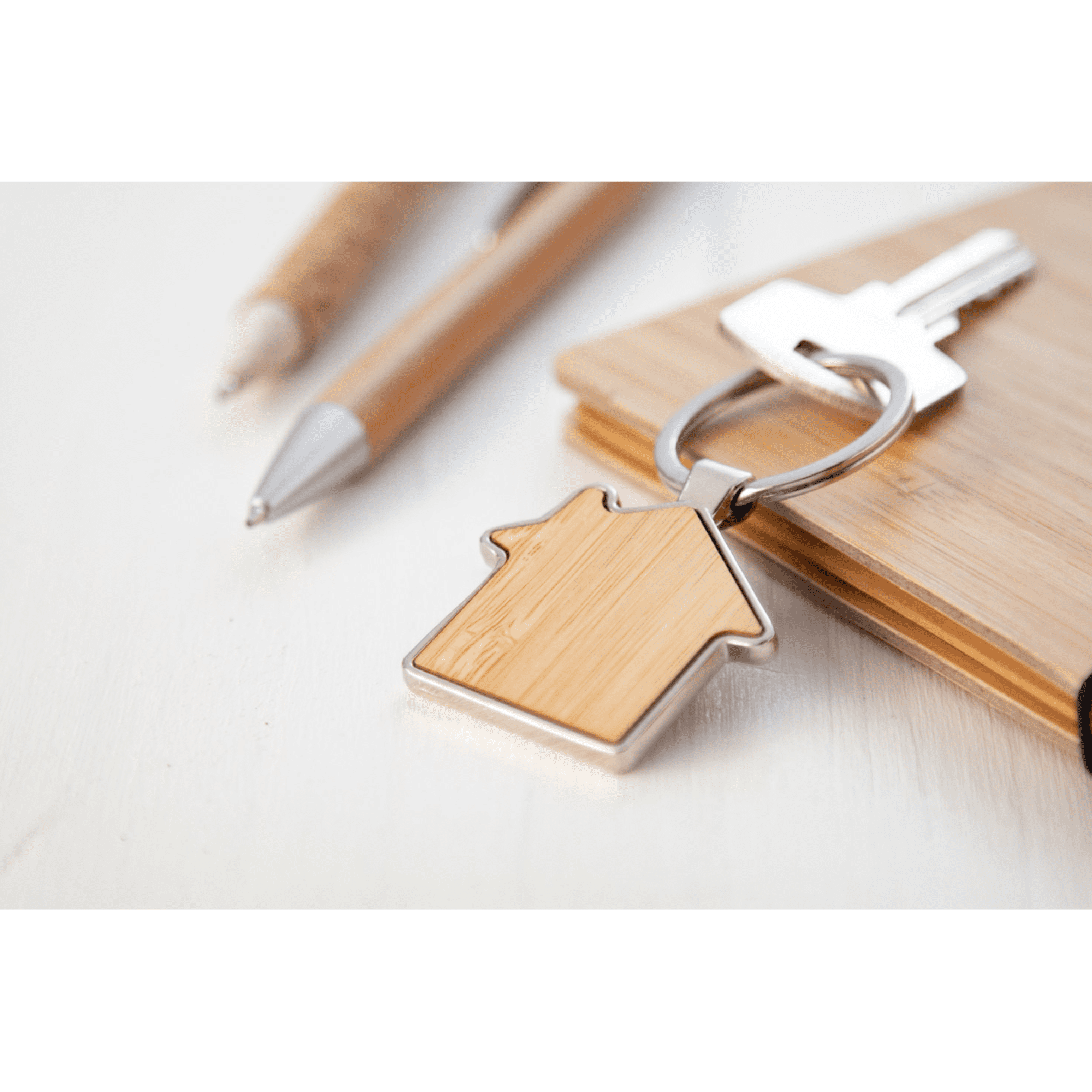 Bamboo Keyring - House Shape