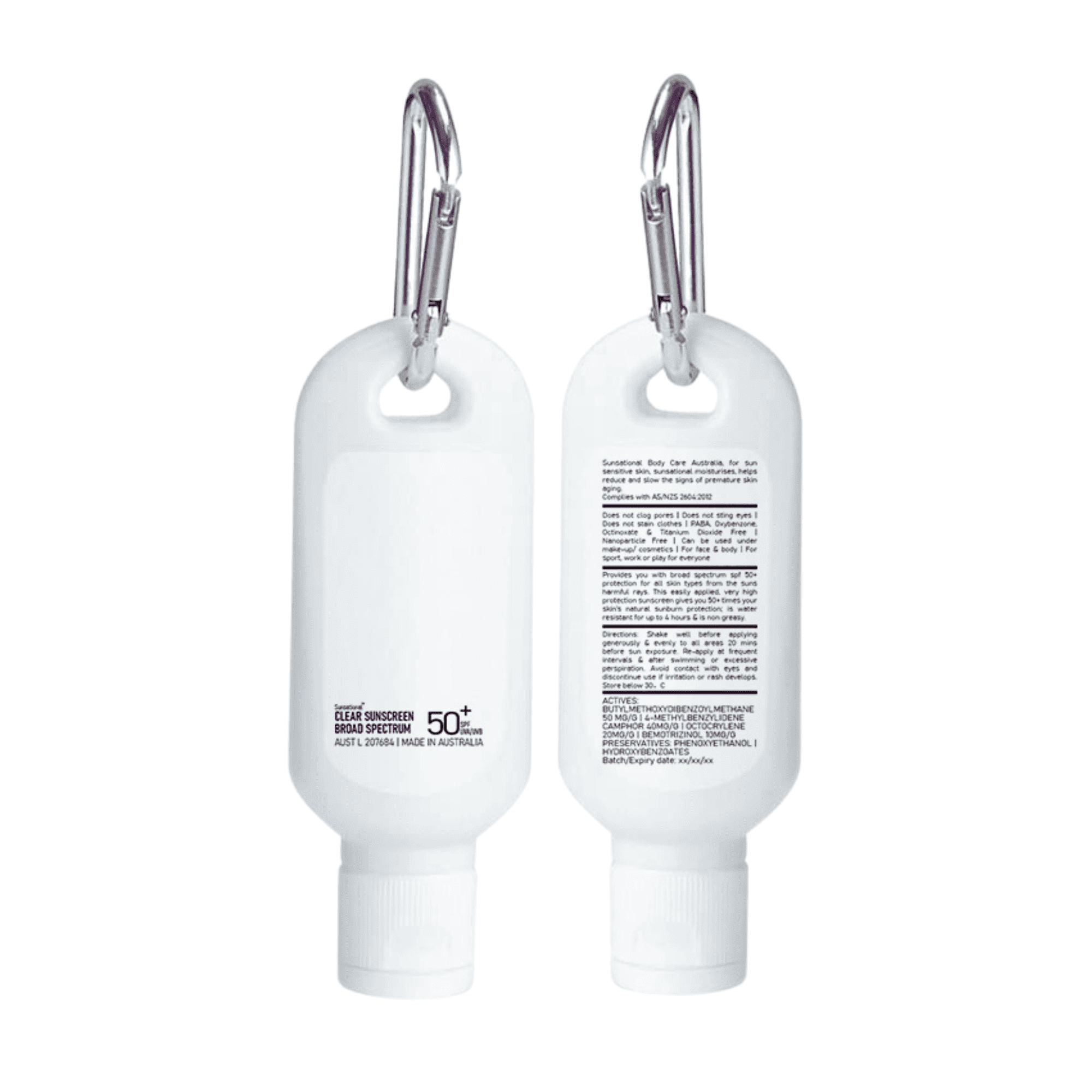 60Ml Spf50 Sunscreen Lotion With Carabiner