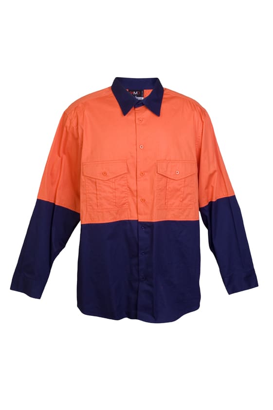 100% Combed Cotton Drill Long Sleeve Shirts