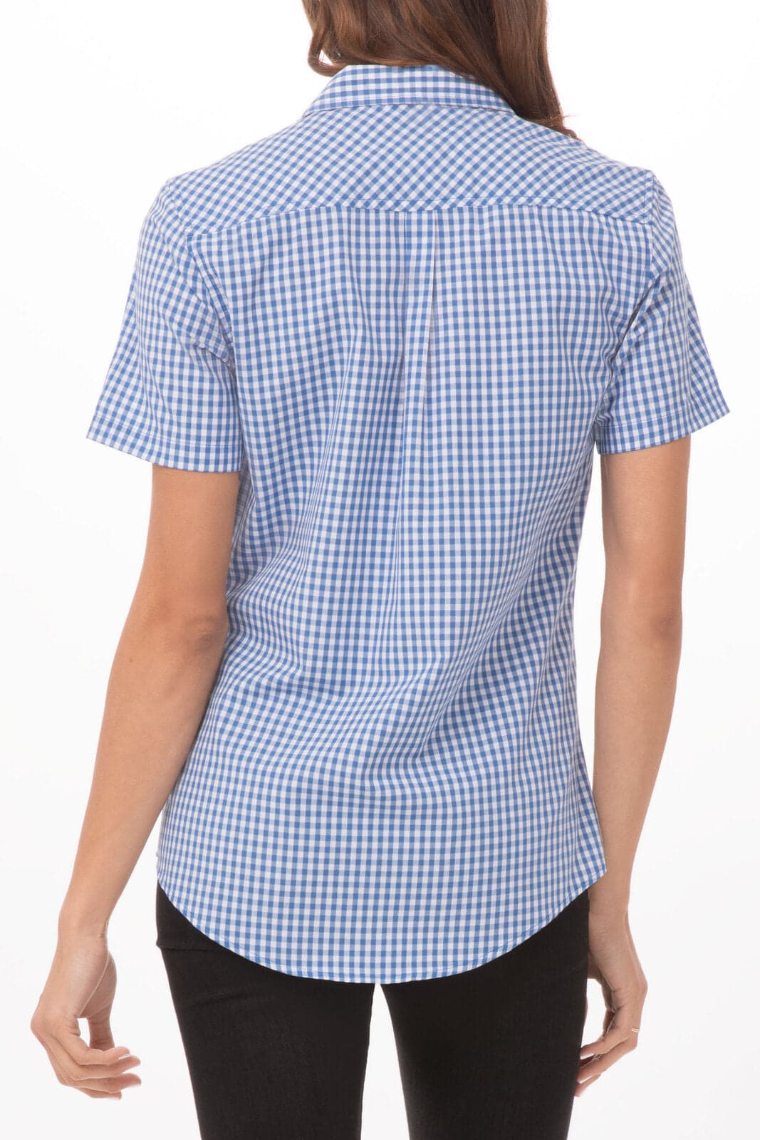 Modern Gingham Women's Short Sleeve Dress Shirt