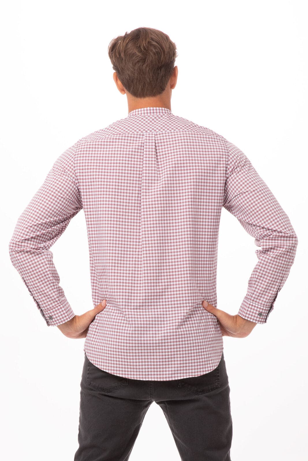Modern Gingham Men's Long Sleeve Dress Shirt-