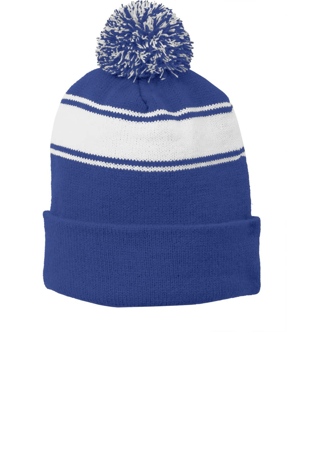 Sport-Tek Stripe Pom Pom Beanie
