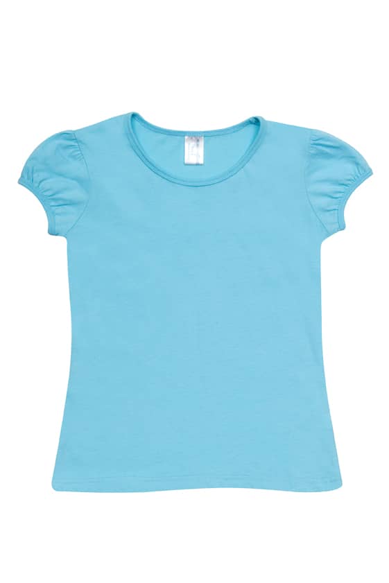 Girls Short Puff Sleeve T-shirt
