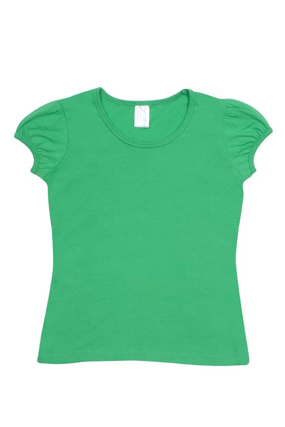 Girls Short Puff Sleeve T-shirt