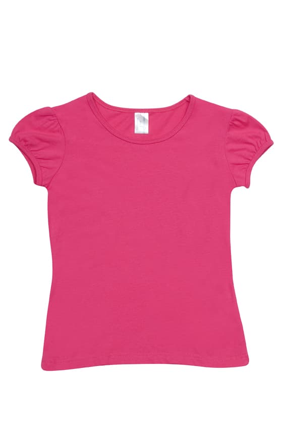 Girls Short Puff Sleeve T-shirt