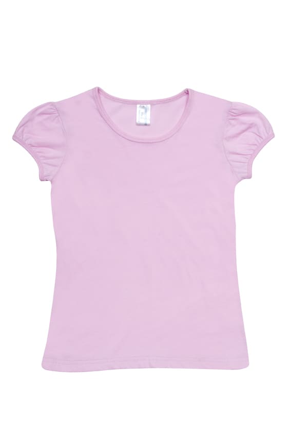 Girls Short Puff Sleeve T-shirt
