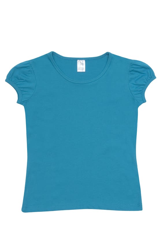 Girls Short Puff Sleeve T-shirt