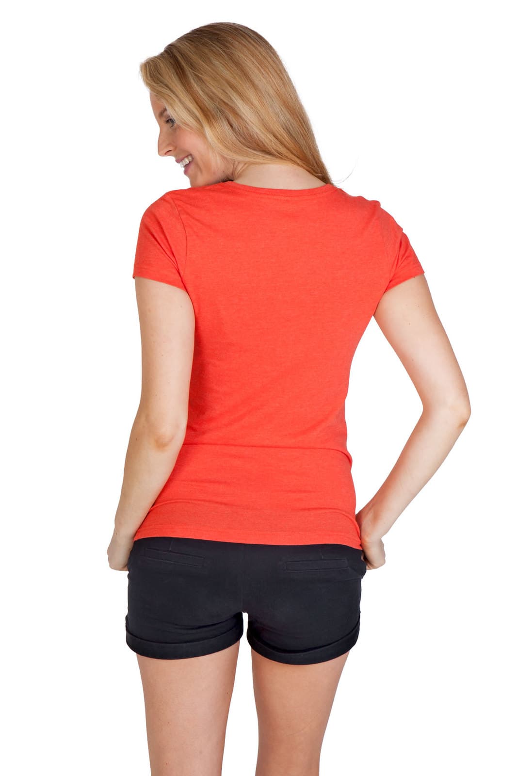 Womens Marl V-neck T-shirt