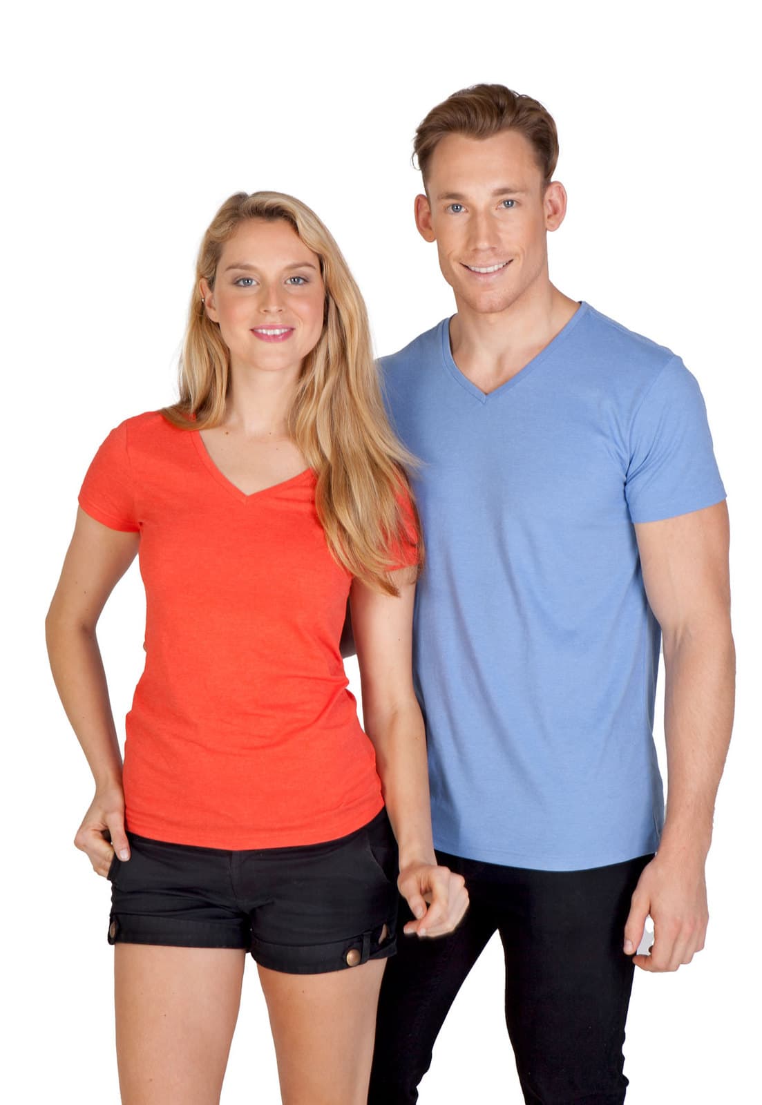 Womens Marl V-neck T-shirt