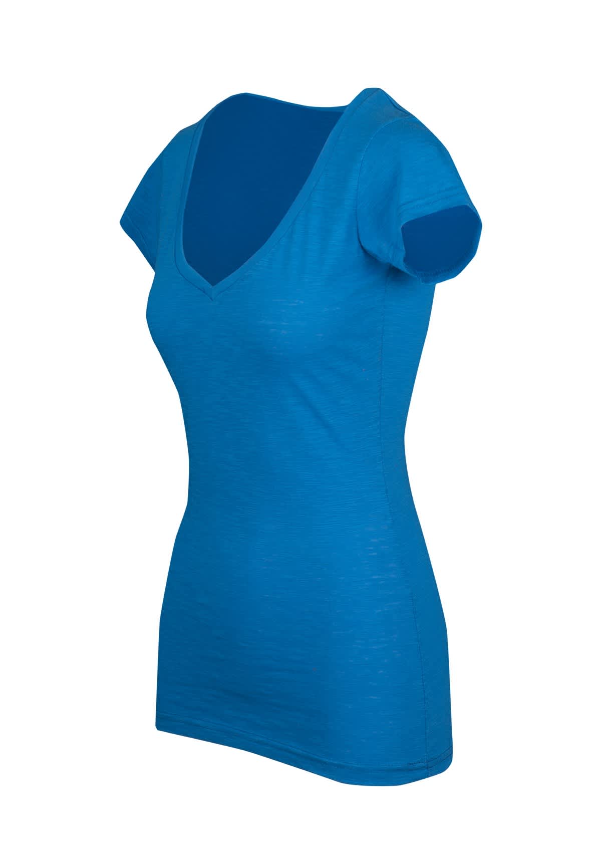 Women's Raw Cotton Wave V Neck Tshirt