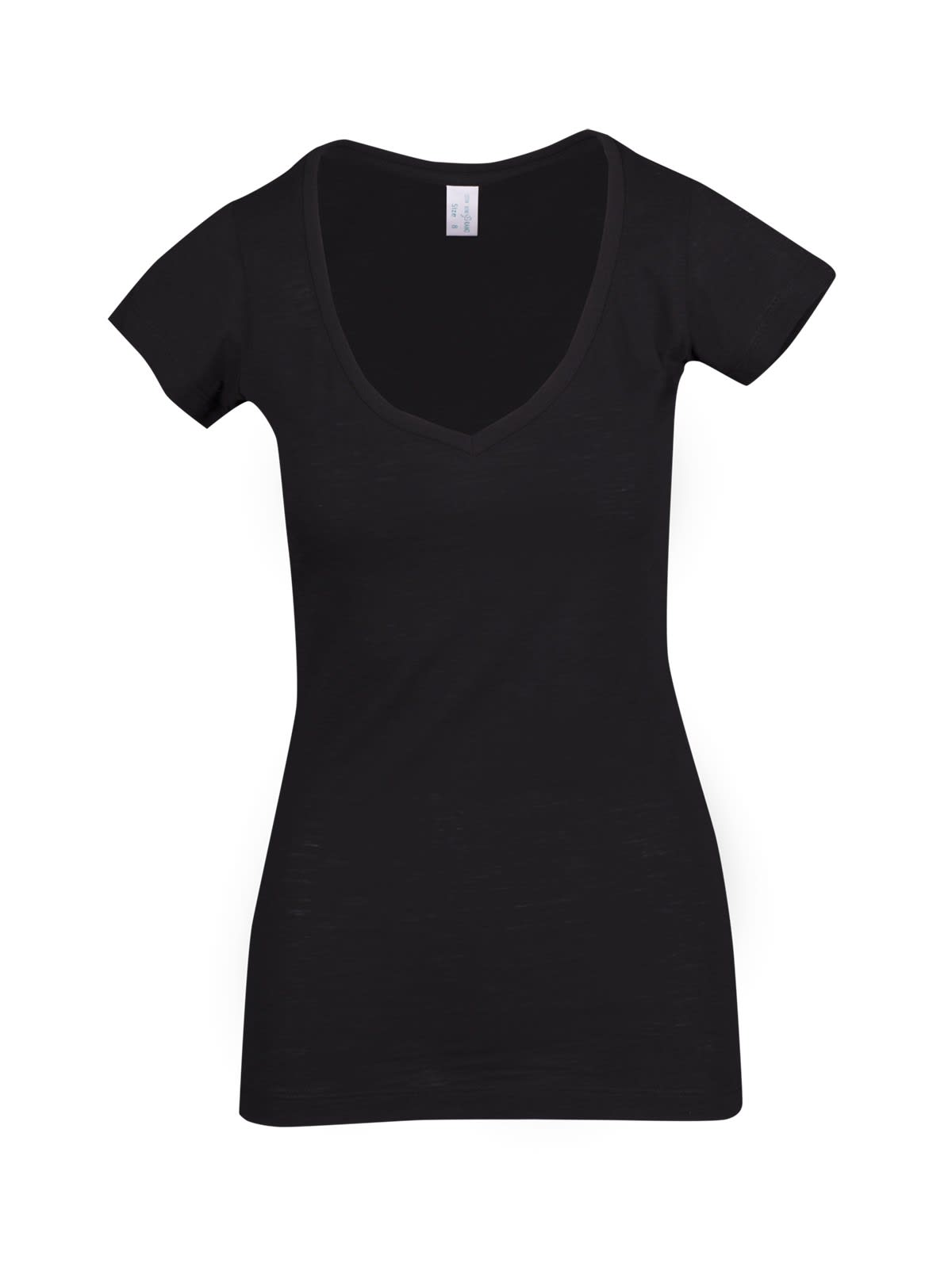 Women's Raw Cotton Wave V Neck Tshirt