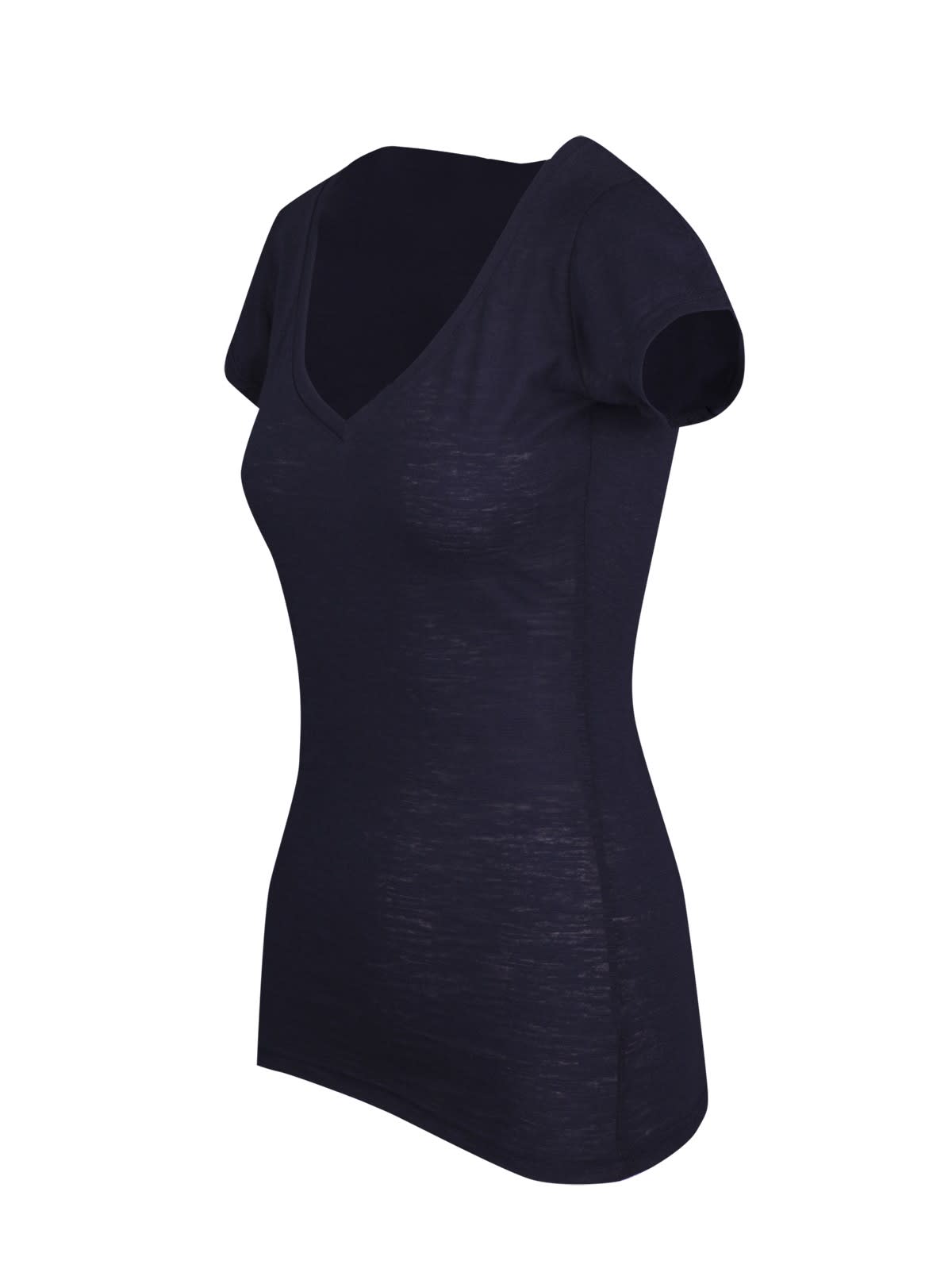 Women's Raw Cotton Wave V Neck Tshirt