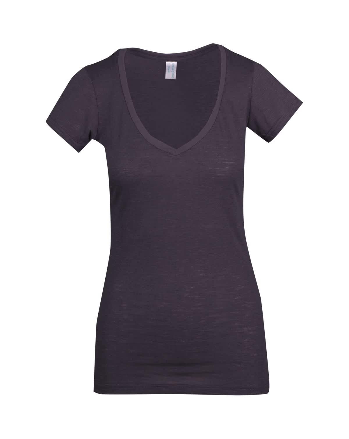 Women's Raw Cotton Wave V Neck Tshirt