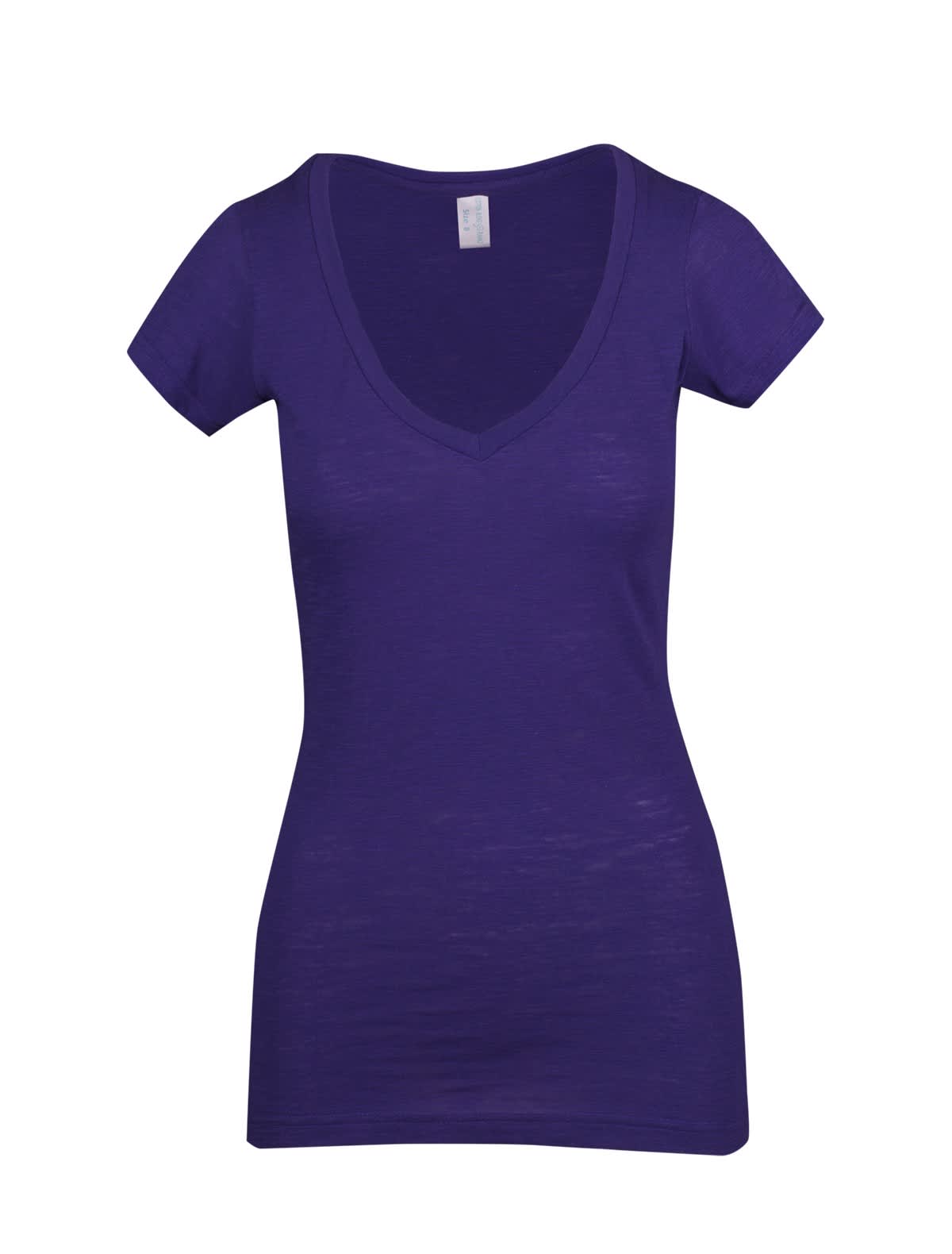 Women's Raw Cotton Wave V Neck Tshirt