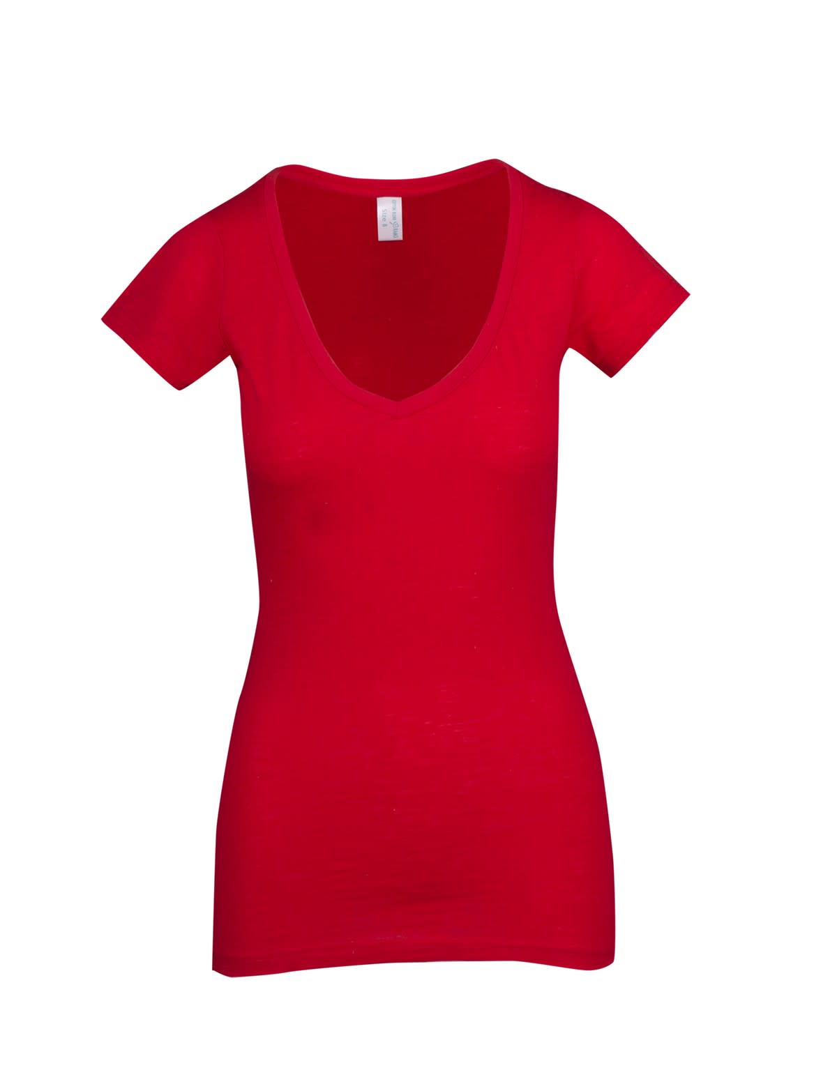 Women's Raw Cotton Wave V Neck Tshirt