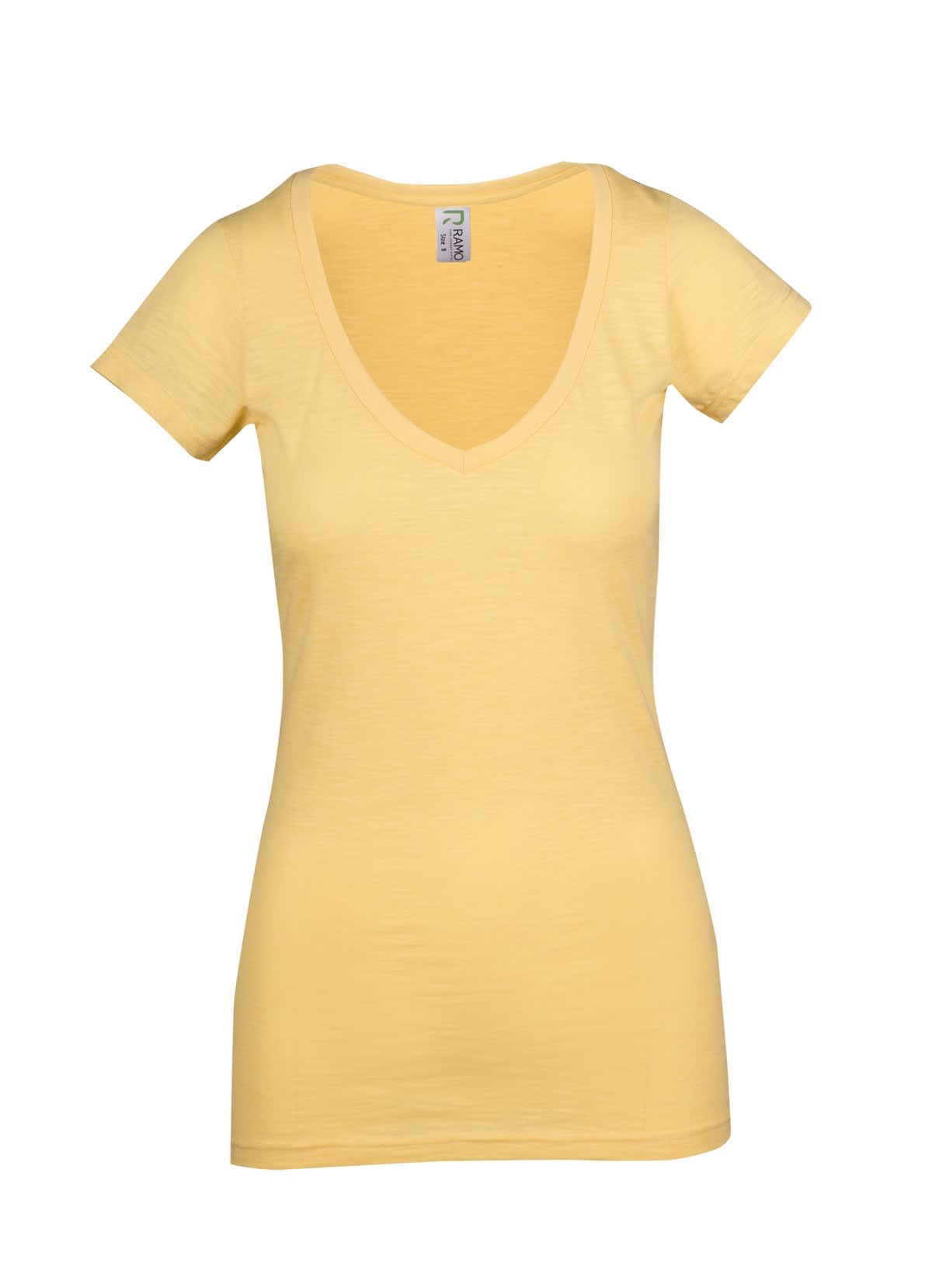 Women's Raw Cotton Wave V Neck Tshirt