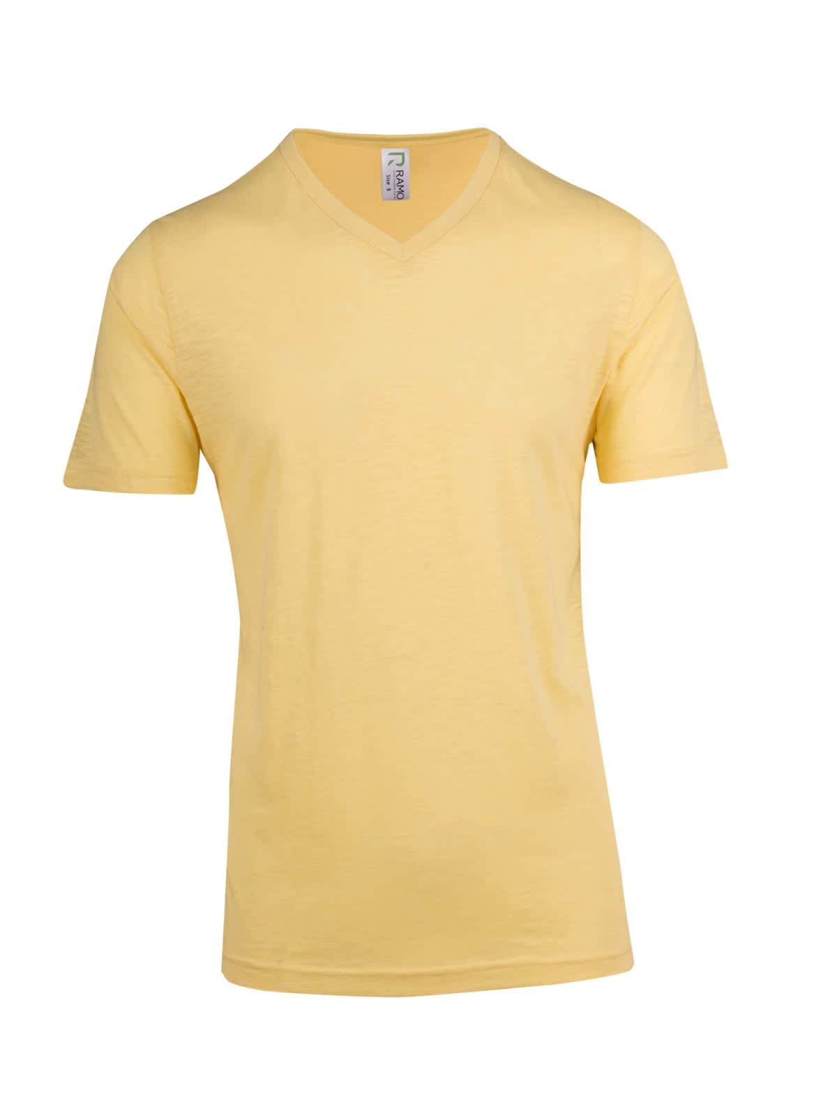 Men's / Unisex Raw Cotton Wave V Neck T-shirt
