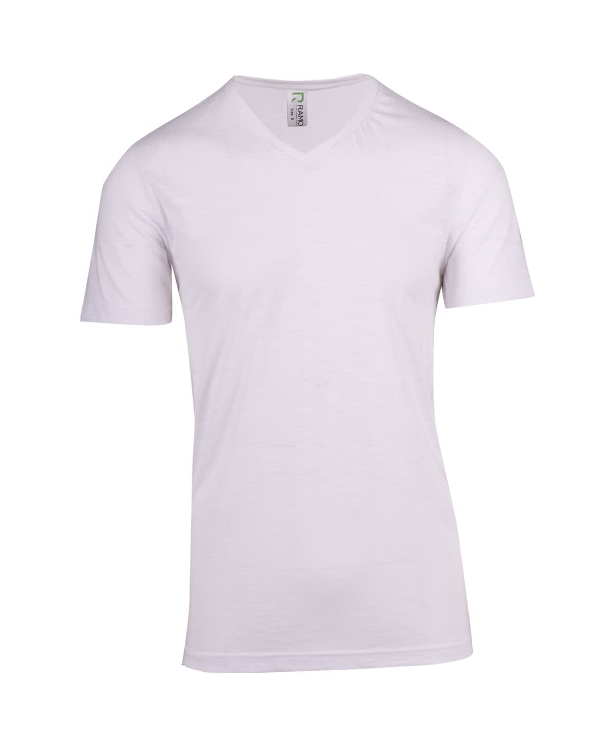 Men's / Unisex Raw Cotton Wave V Neck T-shirt