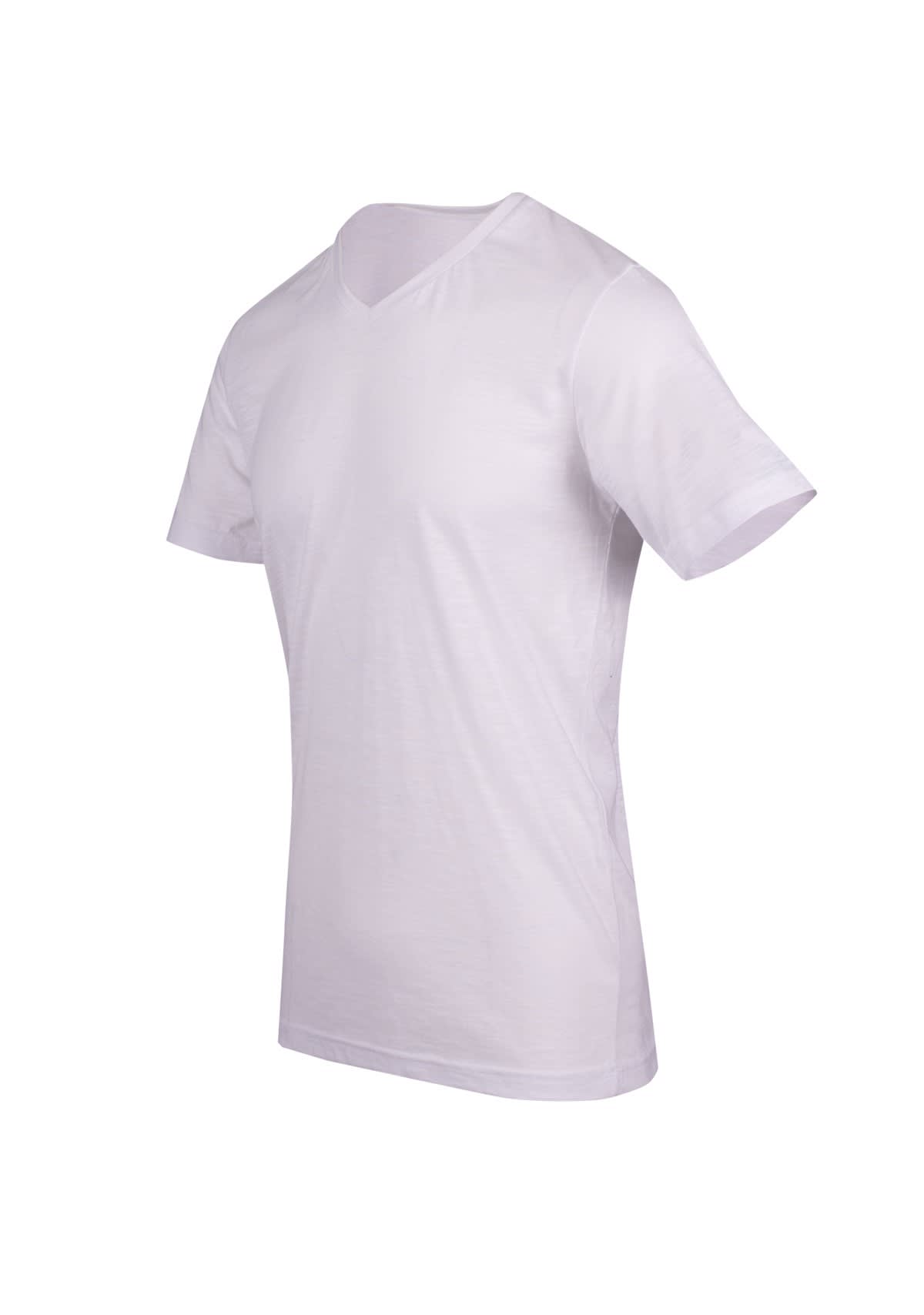 Men's / Unisex Raw Cotton Wave V Neck T-shirt