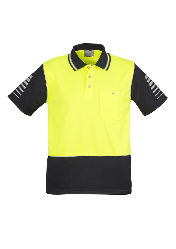 Mens Hi Vis Zone Short Sleeve Polo
