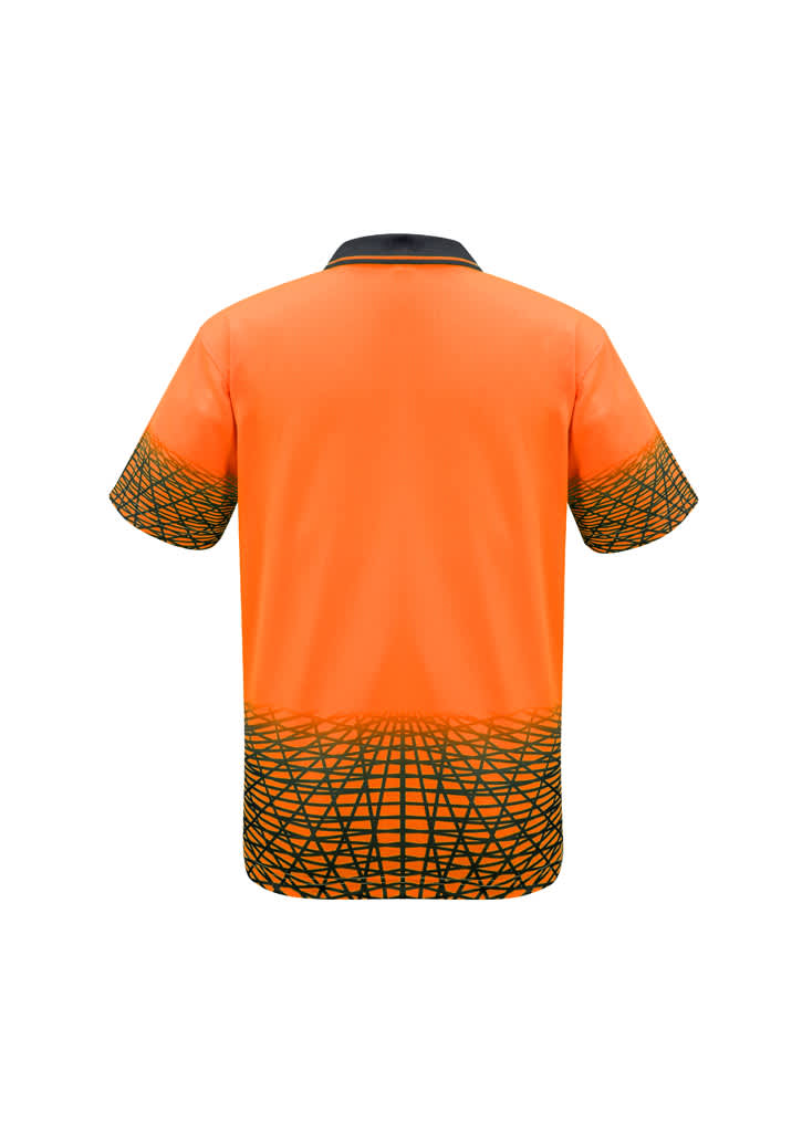Mens Hi Vis Tracks Short Sleeve Polo