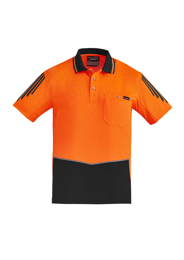 Mens Hi Vis Flux Short Sleeve Polo
