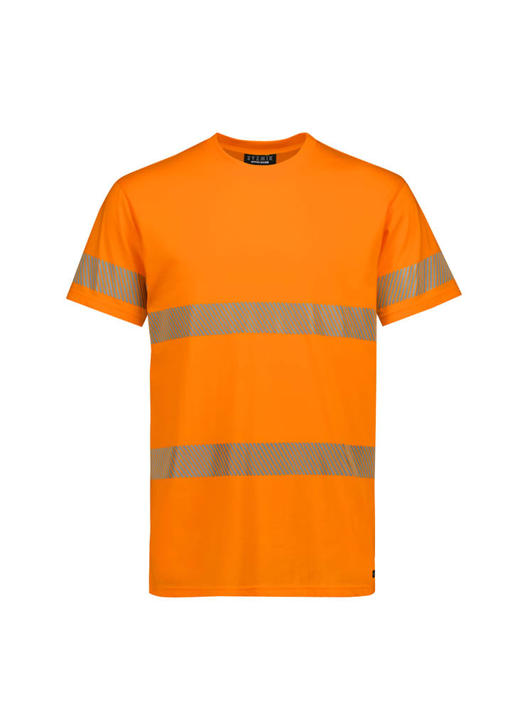 Mens Hi Vis Segmented Tape Cotton Tee