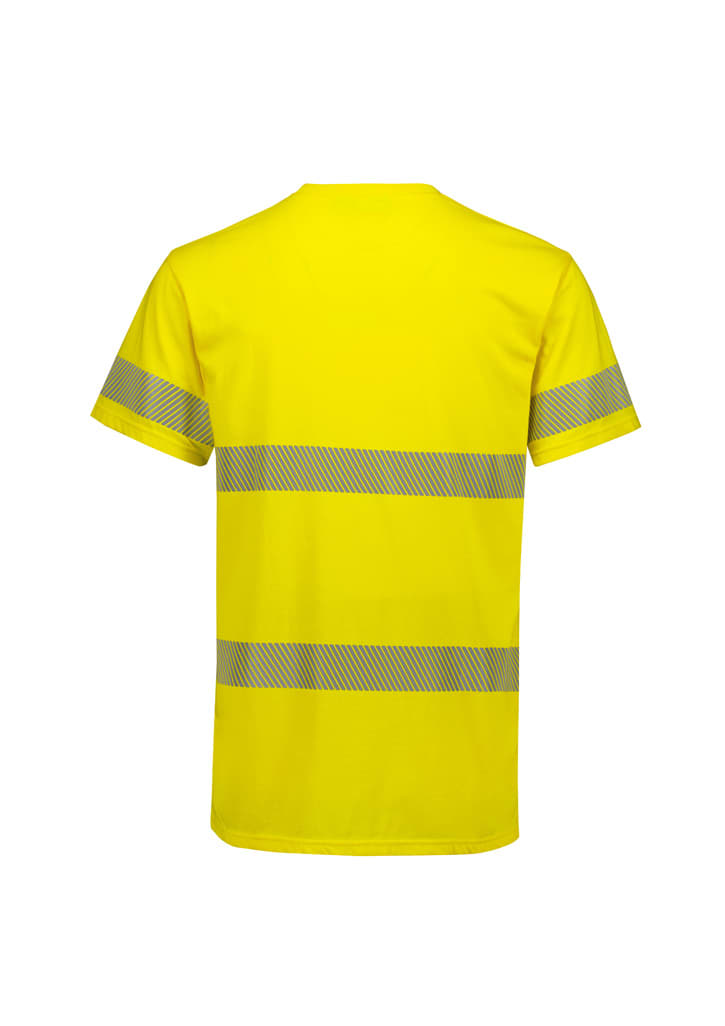 Mens Hi Vis Segmented Tape Cotton Tee