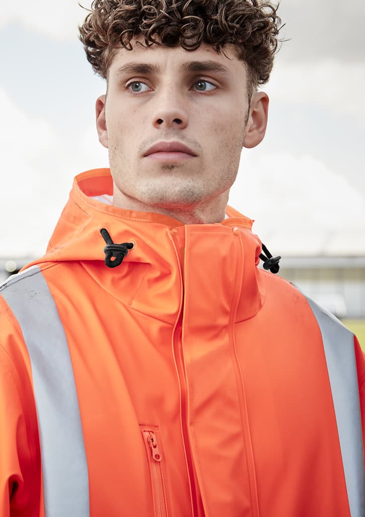 Mens Hi Vis X Back Heavy Duty Waterproof Jacket