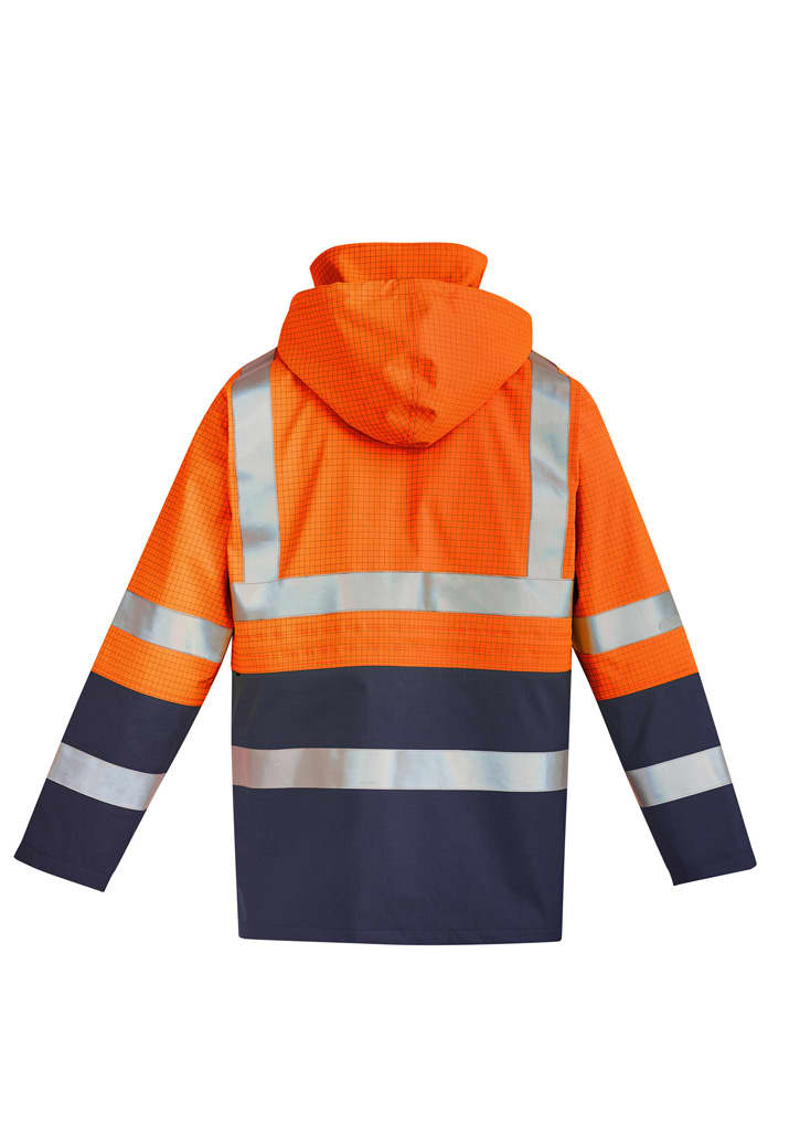 Mens Orange Flame Arc Rated Antistatic Waterproof Jacket