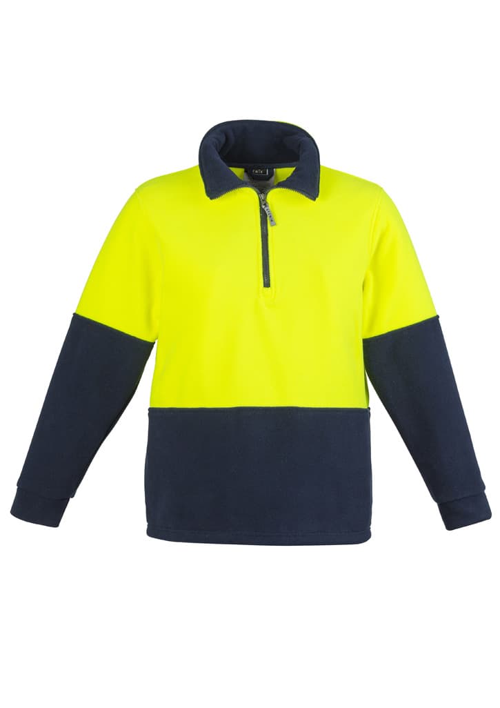 Unisex Hi Vis 1/2 Zip Polar Fleece Pullover