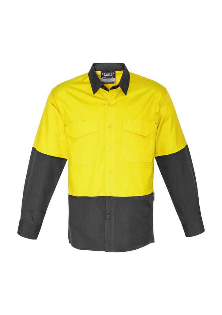 Mens Rugged Cooling Hi Vis Long Sleeve Shirt