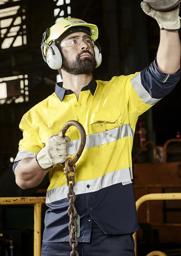 Mens Rugged Cooling Hi Vis Taped Long Sleeve Shirt