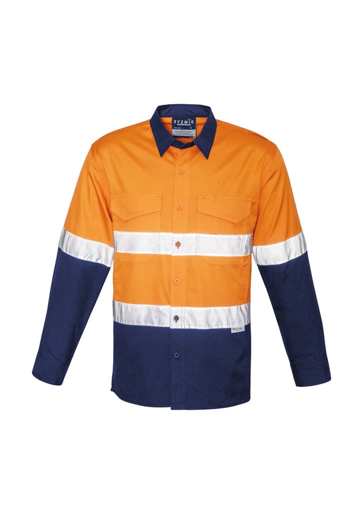 Mens Rugged Cooling Hi Vis Taped Long Sleeve Shirt