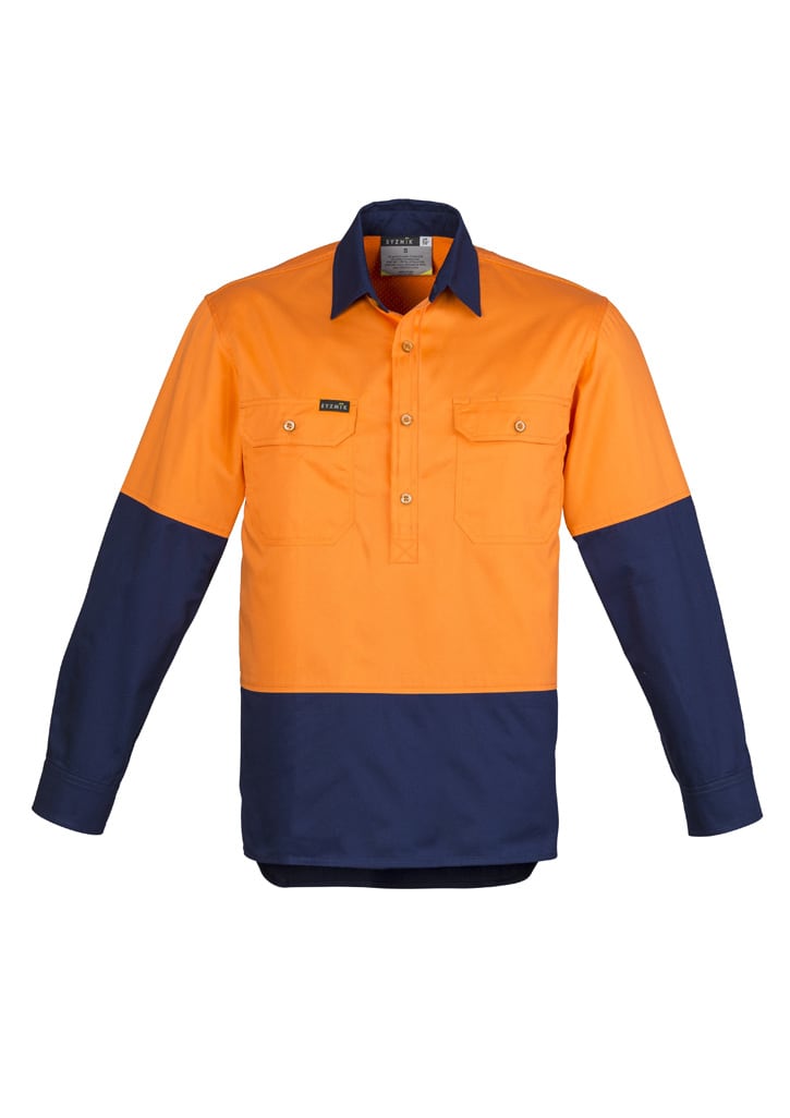 Mens Closed Front Long Sleeve Shirt