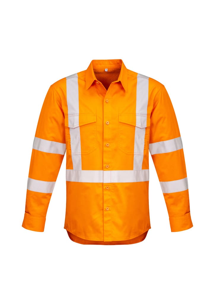 Mens Hi Vis X Back NSW Rail Taped Shirt